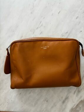 Sandro Men’s Cognac Leather Toiletry Kit